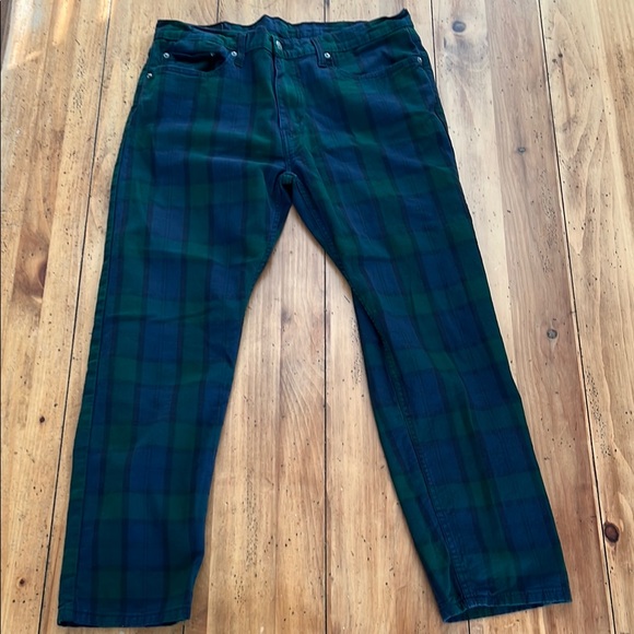 Levi's Other - Levi’s 502 Jeans in Plaid green,blue and black 36x32